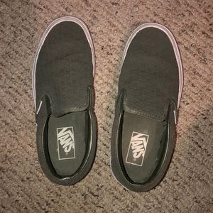 Olive green slip on vans!